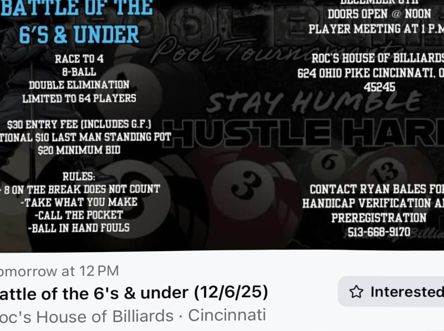 Tournament flyer / rules image